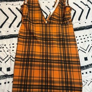 🎉4 for $20 Plaid Orange and Black Women's Dress